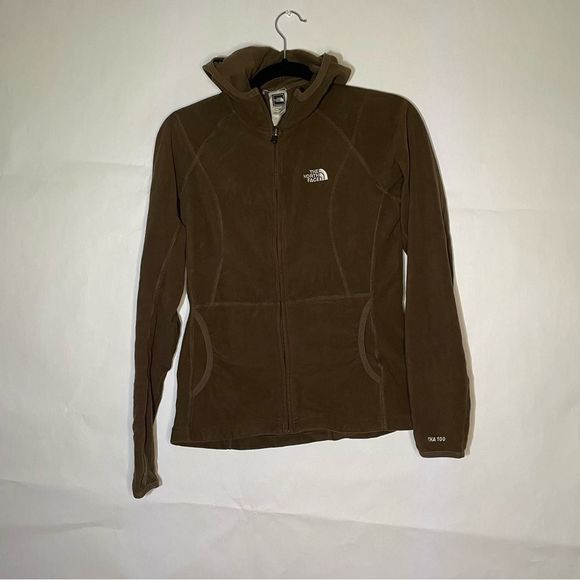 The North Face Tops - NORTH FACE TKA 100 Brown Zip Up Fleece Jacket hoodie small